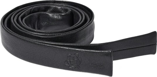 Heyanno Mmhmy Leather Tie   Black   ONE SIZE