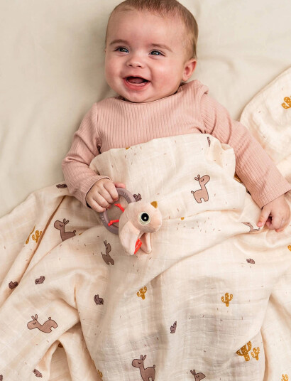 Done by Deer Swaddle Lalee Powder   Beige   120X 120CM