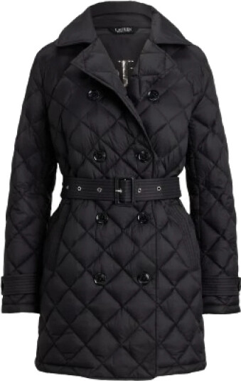 Lauren Ralph Lauren Diamond-Quilted Down Trench Coat Black L Lauren Ralph Lauren Diamond-Quilted Down Trench Coat Black L