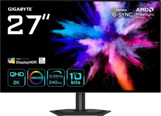Gigabyte GO27Q24G 27" QHD OLED PC Skjerm med 240Hz - Svart