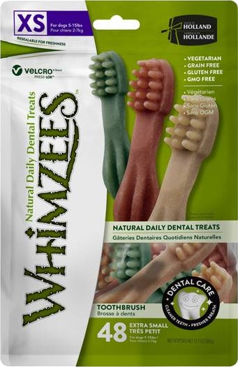 Whimzees XS Tannbørster for Hund - Naturlige Tannpleie Godbiter, 48 stk