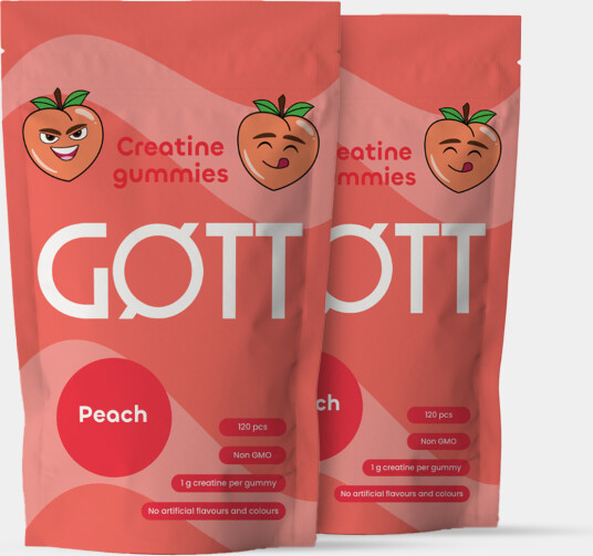 GØTT Creatine Gummies Fersken Gelatin 600g 2 Pack GØTT Creatine Gummies Fersken Gelatin 600g 2 Pack