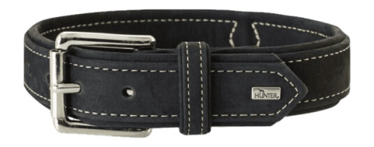 Hunter Hundehalsbånd Hunting Lær Svart 37-43cm