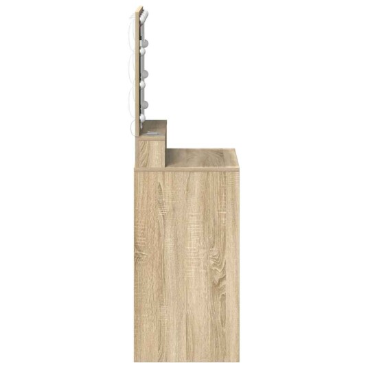 Dressing Table med LED Lys i Sonoma Oak 50x41x135 cm