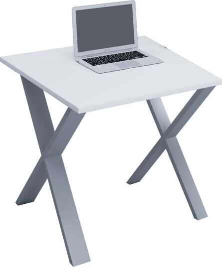 LonaX skrivebord 80x50cm hvit, sølvfarget.