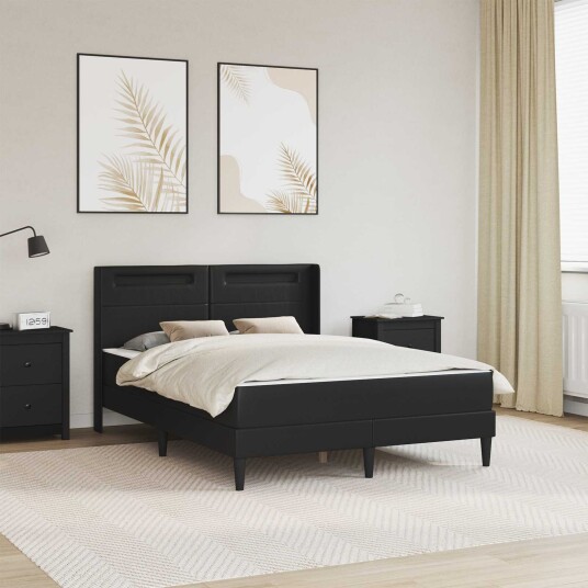 vidaXL Sengeramme med madrass Svart 120 x 200 cm Kunstlær vidaXL Sengeramme med madrass Svart 120 x 200 cm Kunstlær