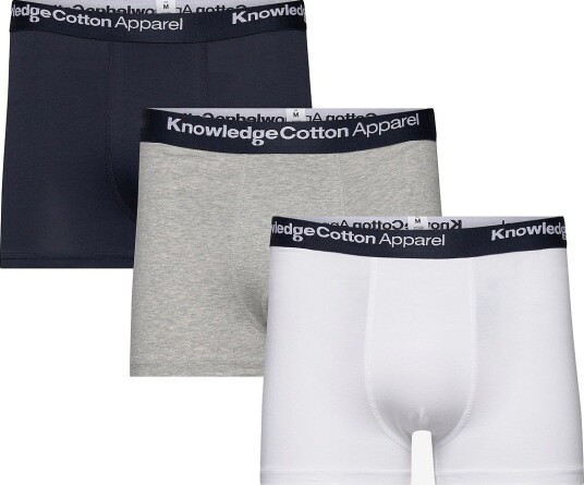 Knowledge Cotton Apparel 3 Pack Boxer Briefs GREY MELANGE XXL
