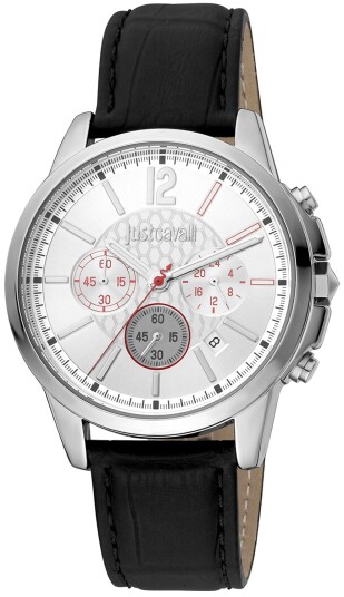 Just Cavalli Herreklokke JC1G175L0215 Classic Sølvfarget/Lær Ø42 mm