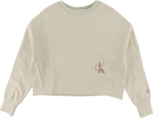 Calvin Klein Collegegenser Monogram Eggeskall Calvin Klein 8 år 128 Collegegenser Beige