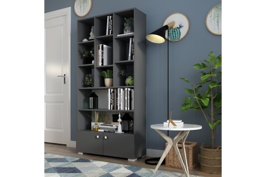 Penguen Bokhylle 93,6x29,6 cm Antrasitt Hanah Home
