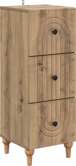 vidaXL Skuffeskap Artisan eik 33 x 34,5 x 90 cm Konstruert tre