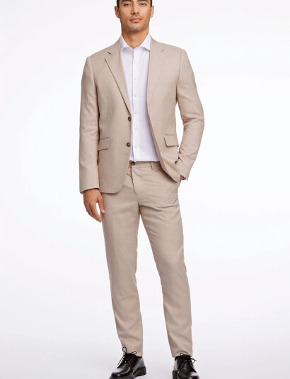 Lindbergh Structure Stretch Suit   Beige   46