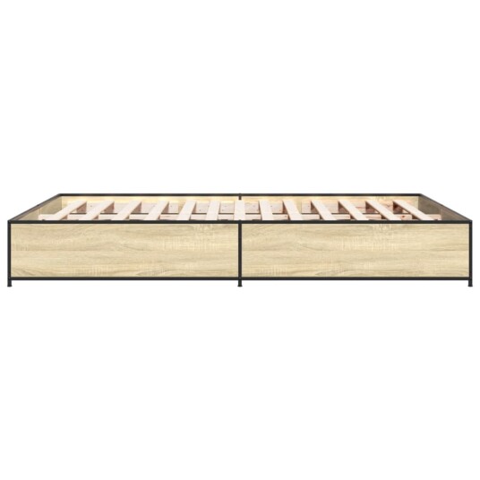 Sengeramme sonoma eik 135x190 cm konstruert tre og metall 8721102610486