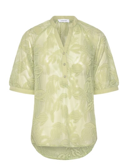 Coster Copenhagen Transparent Shirt With Flowers Green 42