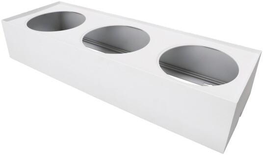 Utenpåliggende Boks for MD 360 Downlight – 3 hulls Hvit 375x125x70 mm