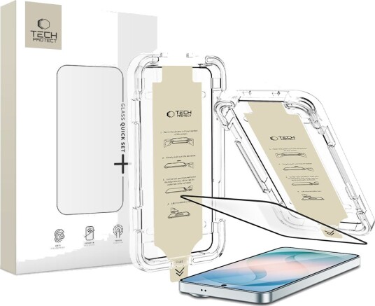 Tech-Protect Quick Set AR+ Antirefleksjonsbeskyttelsesglass for Samsung Galaxy S26 - Svart