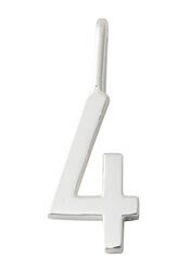 Design Letters Lucky Numbers 10 mm Silver No. 008 No. 004