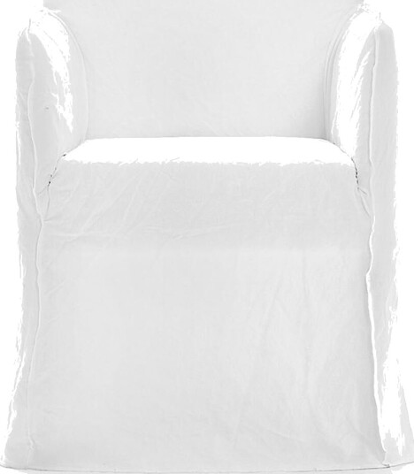 Gervasoni Ghost 25 Spisestol med Armlener Lino Bianco