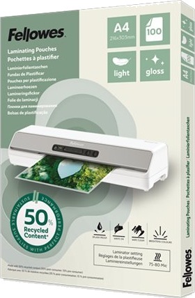 Fellowes Lamineringslomme 50% Resirkulert A4 100 Stk