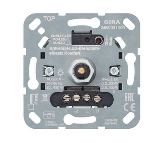 GIRA Dimmer System 3000 LED Dimmer Universal Trykk/Vri Komfort