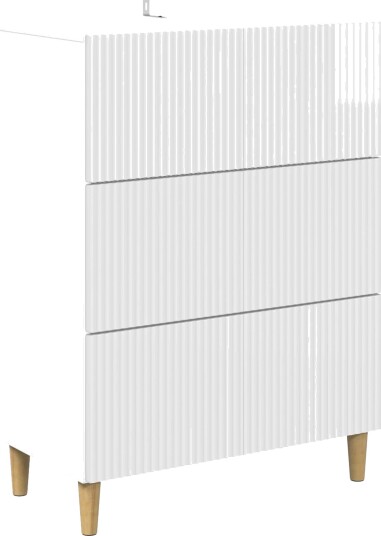 vidaXL Skuffeskap Høgglans hvit 66 x 34,5 x 90 cm Konstruert tre