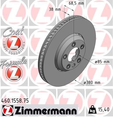 Bremseskive ZIMMERMANN 460.1558.75