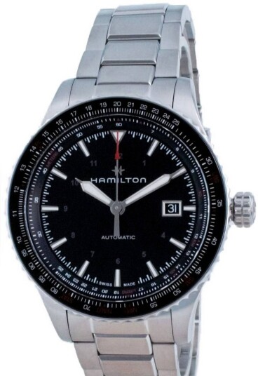 Hamilton Herreklokke H76615130 Khaki Aviation Sort/Stål Ø42 mm