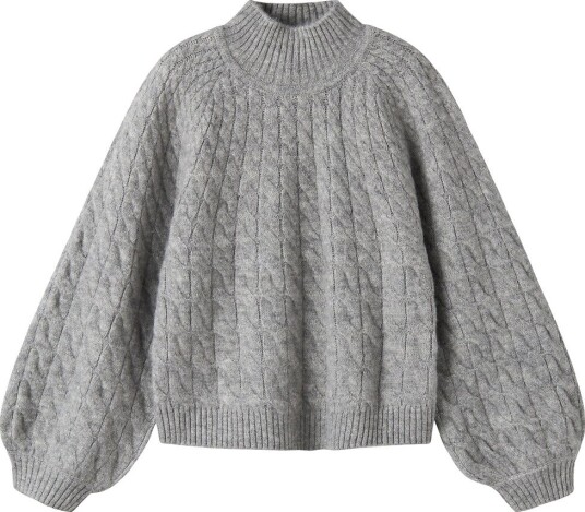 Name It Genser Strikk NkfNadalie Grey Melange Name It 7 8 år (122 128) Genser Grå