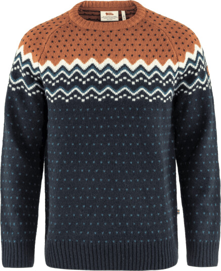 Fjellreven Men's Övik Knit Sweater L , Dark Navy/Terracotta Brown