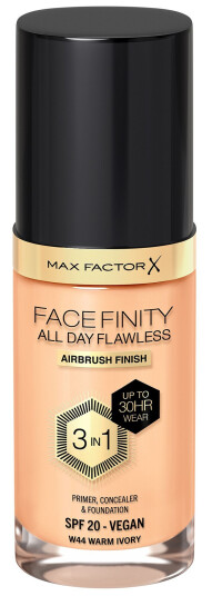 Max Factor Facefinity All Day Flawless Foundation 30 ml - W44 Warm Ivory med SPF Max Factor Facefinity All Day Flawless Foundation 30 ml - W44 Warm Ivory med SPF