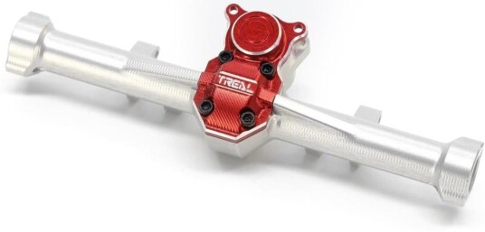 Treal Rear Axle Housing Silver/Red Alu SCX24