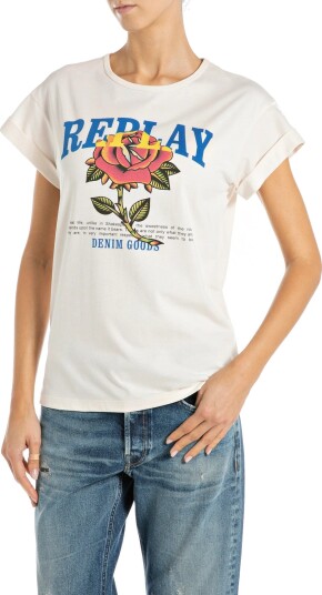 Replay Regular Jersey T Shirt Winter White White S