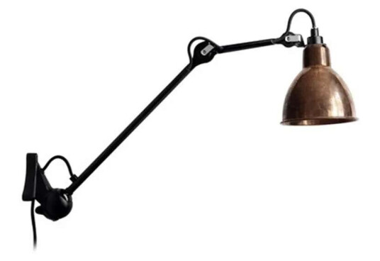 DCW - 222 Vegglampe Svart/Raw Kobber/Hvit Lampe Gras DCW - 222 Vegglampe Svart/Raw Kobber/Hvit Lampe Gras