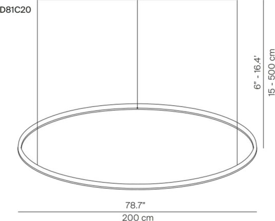Compendium Circle LED Pendel Ø200 Alu Luceplan Spisestue Aluminium Ring