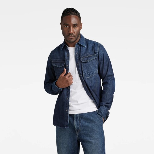 G-Star RAW Slim Denim Shirt - Dark blue - Men XXL Dark blue male G-Star RAW Slim Denim Shirt - Dark blue - Men XXL Dark blue male