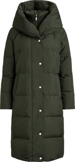 Lauren Ralph Lauren Oversize Collar Quilted Down Coat LITCHFIELD LODEN S