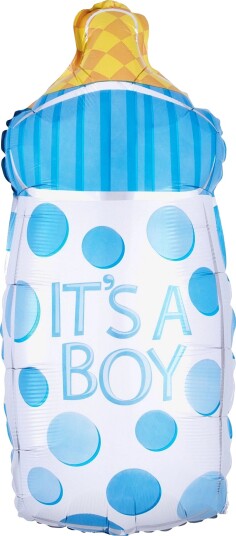 IPK Baby Boy Bottle Shaped Foil Balloon Blue ONE SIZE