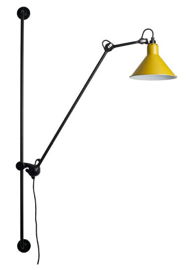 Lampe Gras N214 Vegglampe Matt Sort & Matt Gul Lampe Gras N214 Vegglampe Matt Sort & Matt Gul