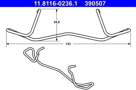 Ate Fjær bremsecaliper ATE 11.8116 0236.1 Ate Fjær bremsecaliper ATE 11.8116 0236.1