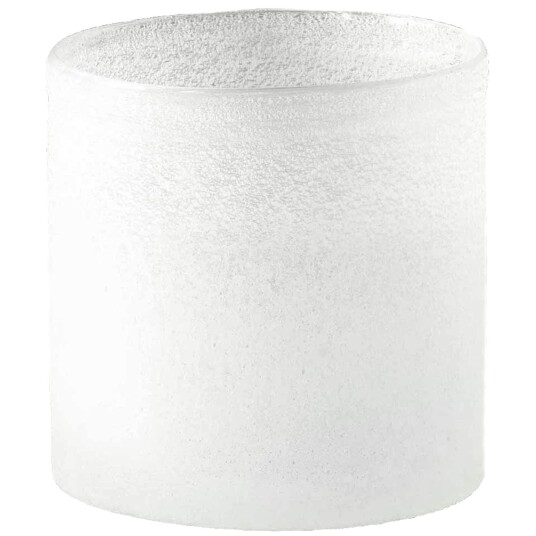 Tell Me More Frost Medium Lyslykt i Hvit Glass, 12 cm