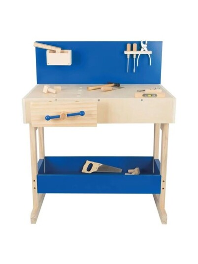 Small Foot Wooden Toy Workbench Blue with Accessories