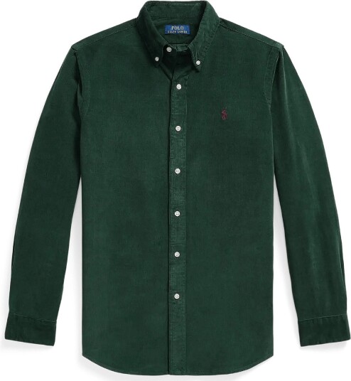 Polo Ralph Lauren Custom Fit Corduroy Shirt Green XS