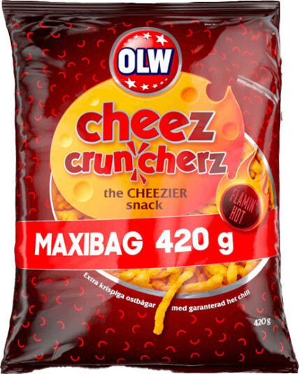 OLW Maxibag Cruncherz Flamin Hot 420g OLW Maxibag Cruncherz Flamin Hot 420g