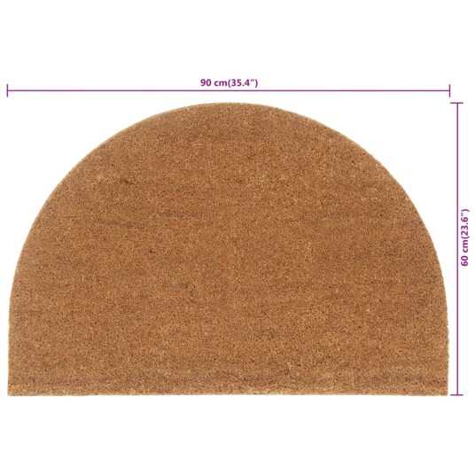 Dørmatte naturlig halvrund 60x90 cm tuftet kokosfiber 8721012225299
