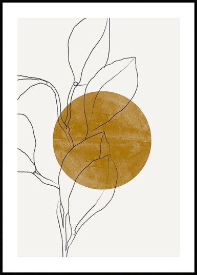 Line Leaf Harmony Poster Plakat / 50x70cm