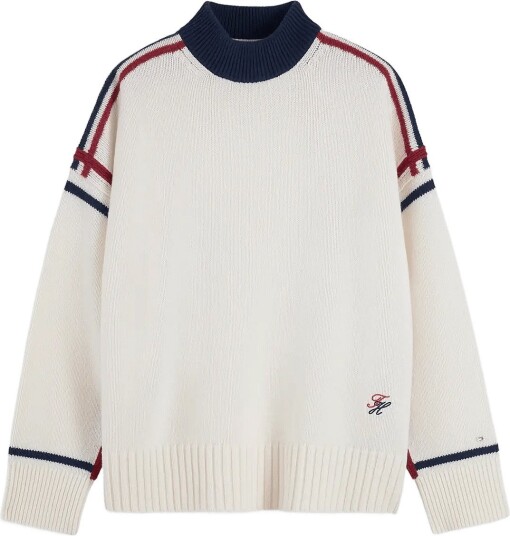 Tommy Hilfiger Rwb Mk Nk Rlx Fit Swt IVORY PETAL XS
