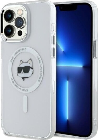 Karl Lagerfeld Choupette Head MagSafe Metall Deksel for iPhone 14 Pro Max - Hvit Karl Lagerfeld Choupette Head MagSafe Metall Deksel for iPhone 14 Pro Max - Hvit