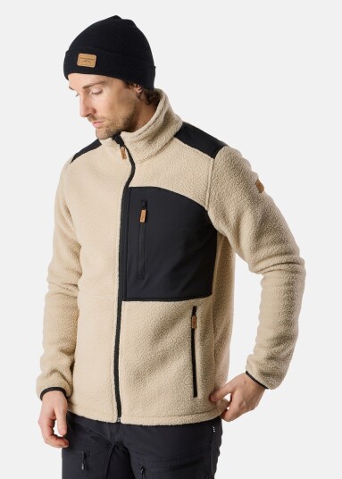 Swedemount Nordkap Pile Jacket Sand/Black S Fleecetrøyer