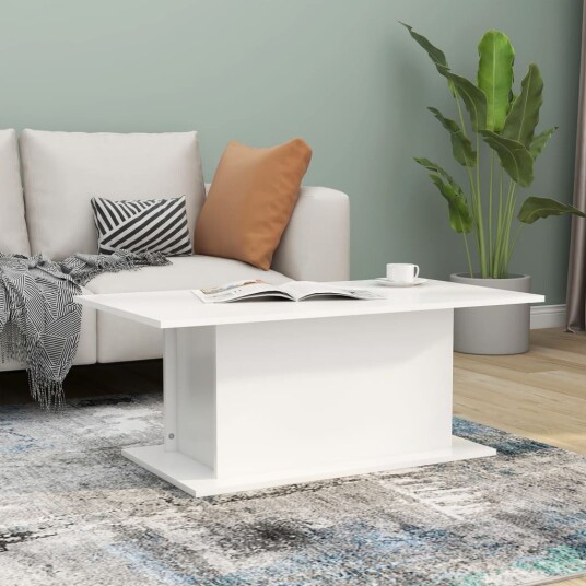 vidaXL Salongbord hvit 102x55,5x40 cm sponplate