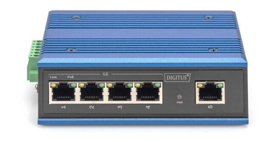 DIGITUS DN-651120 Industrial 4 Port Gigabit PoE Switch Unmanaged 1 Uplink (4016032458876)